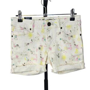 Bullhead Black Denim Paint Print Tie Dye Cutoff Shorts, Size 3